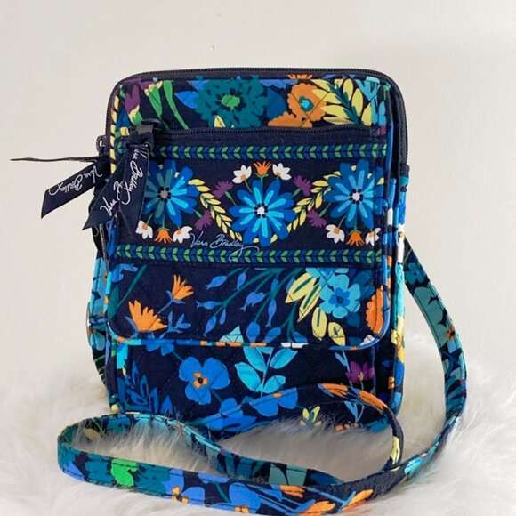 Vera Bradley Bag Midnight Blues Purse Crossbody Quilted Mini Hipster - Picture 2 of 9